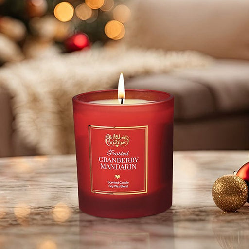 Old World Christmas Frosted Cranberry Mandarin Candle