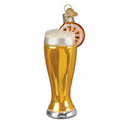 Old World Christmas Glass Of Blue Moon Beer Ornament
