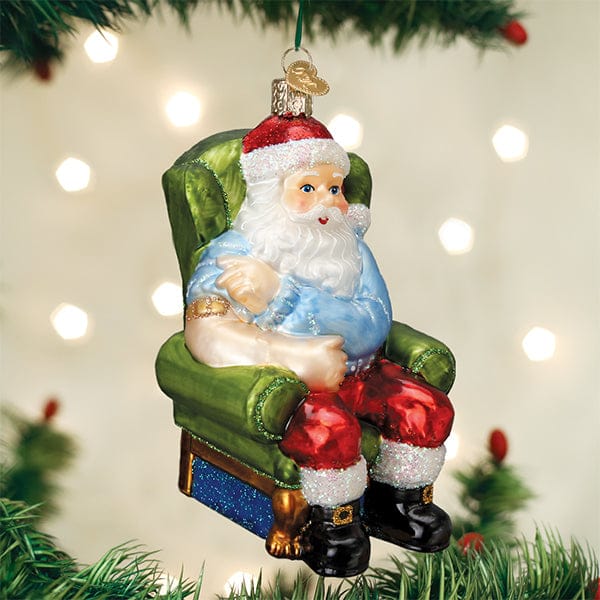 Old World Christmas Glass Santa Claus Vaccinated Ornament