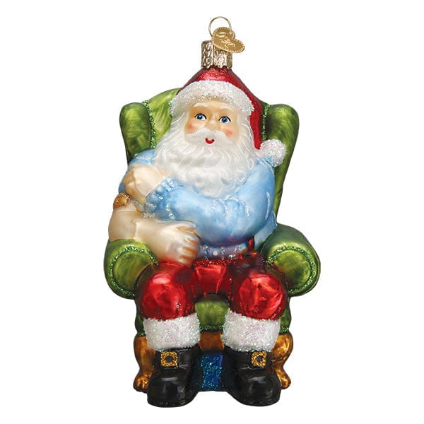 Old World Christmas Glass Santa Claus Vaccinated Ornament