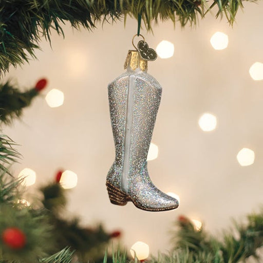 Old World Christmas Glittered Boot Ornament