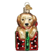 Old World Christmas Golden Puppy Surprise Ornament