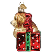 Old World Christmas Golden Puppy Surprise Ornament