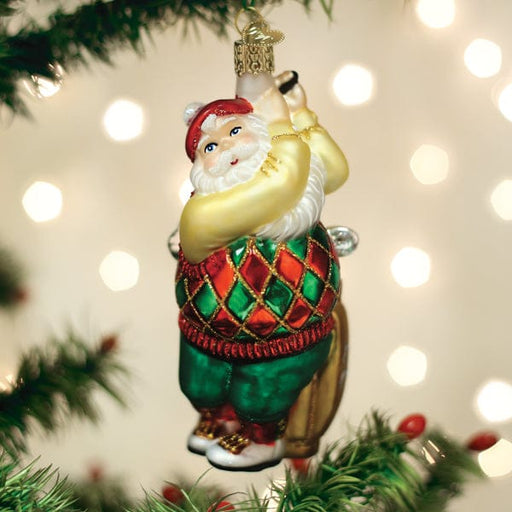 Old World Christmas Golfing Santa Ornament