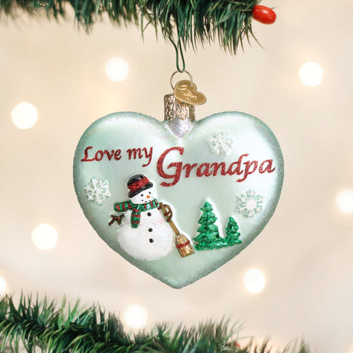 Old World Christmas Grandpa Heart Ornament