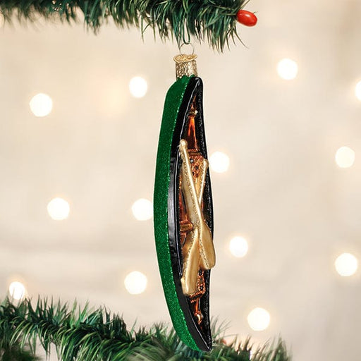 Old World Christmas Green Canoe Ornament
