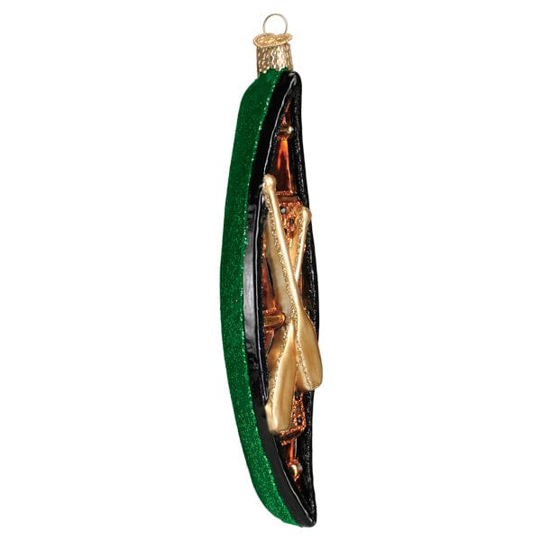 Old World Christmas Green Canoe Ornament