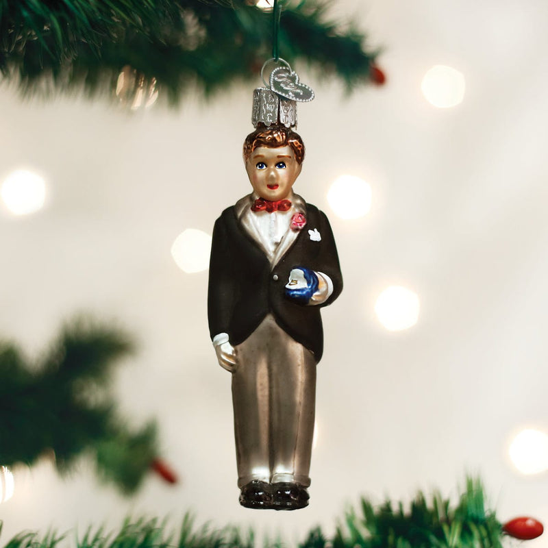 Old World Christmas Groom - Brunette Ornament