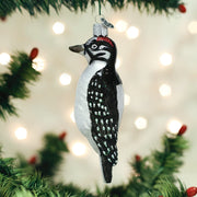 Old World Christmas Hanging Hairy Woodpecker