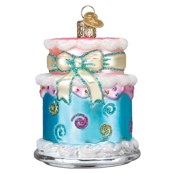 Old World Christmas Happy Birthday Cake Ornament