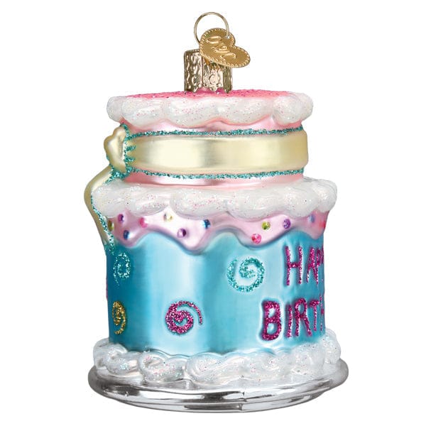 Old World Christmas Happy Birthday Cake Ornament