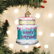 Old World Christmas Happy Birthday Cake Ornament