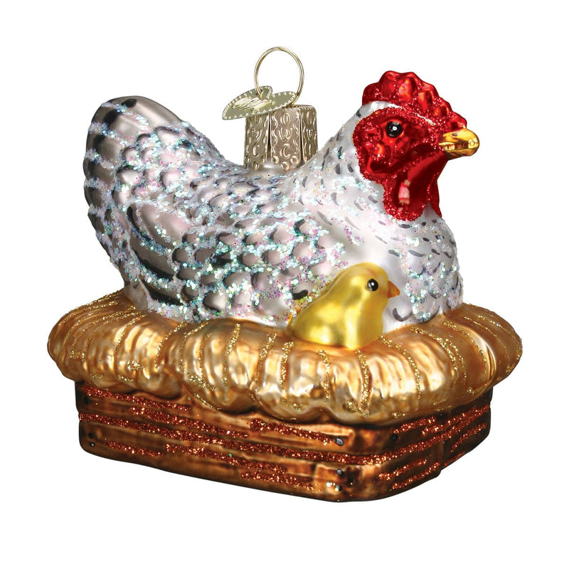 Old World Christmas Hen On Nest Ornament