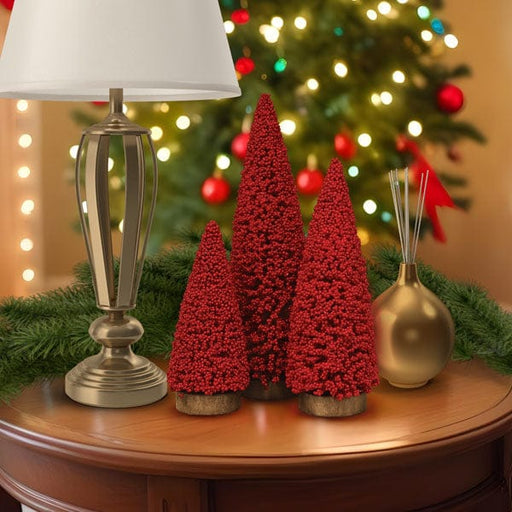 Old World Christmas Holiday Berry 3 Tree Set