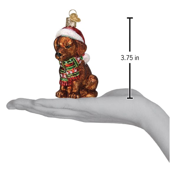 Old World Christmas Holiday Chocolate Labrador Pup Ornament