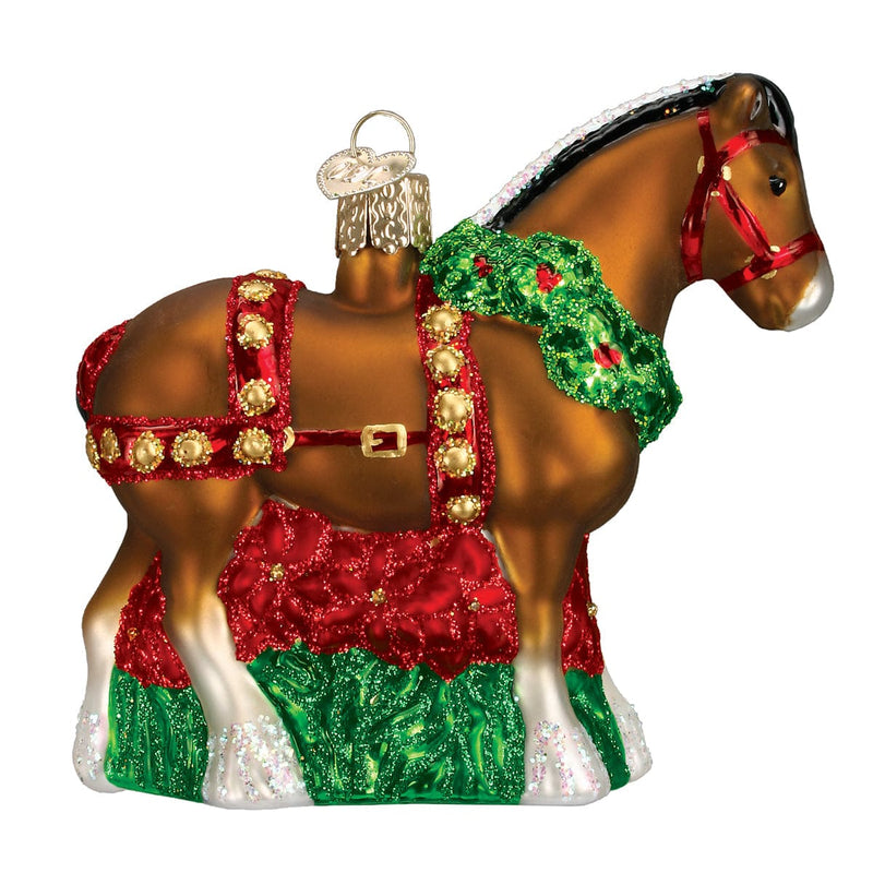 Old World Christmas Holiday Clydesdale Ornament