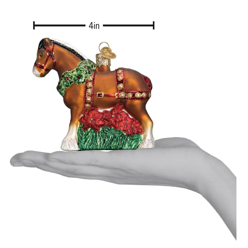 Old World Christmas Holiday Clydesdale Ornament