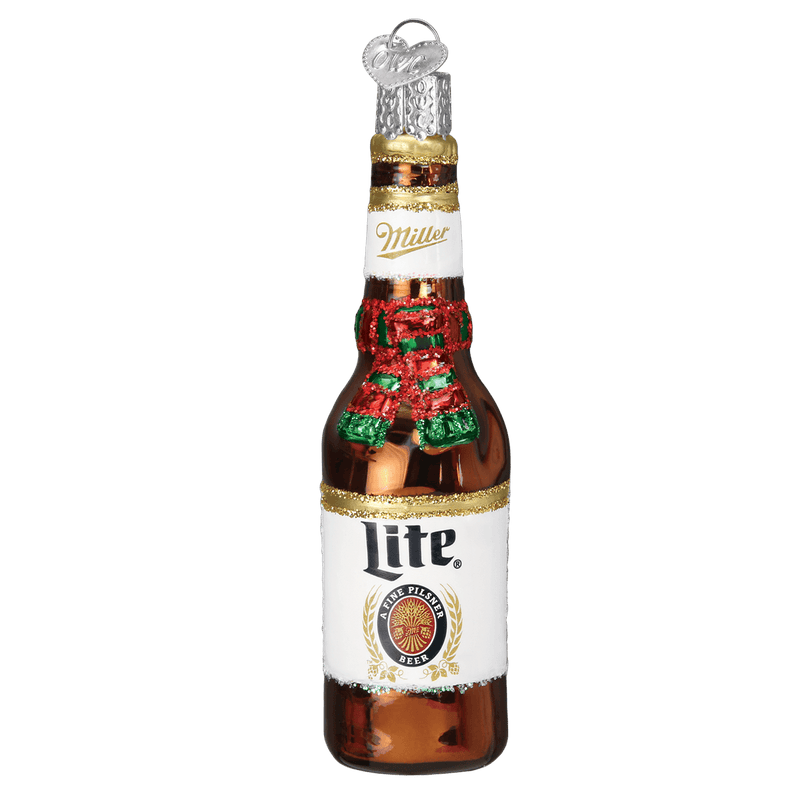 Old World Christmas Holiday Miller Lite Bottle Ornament