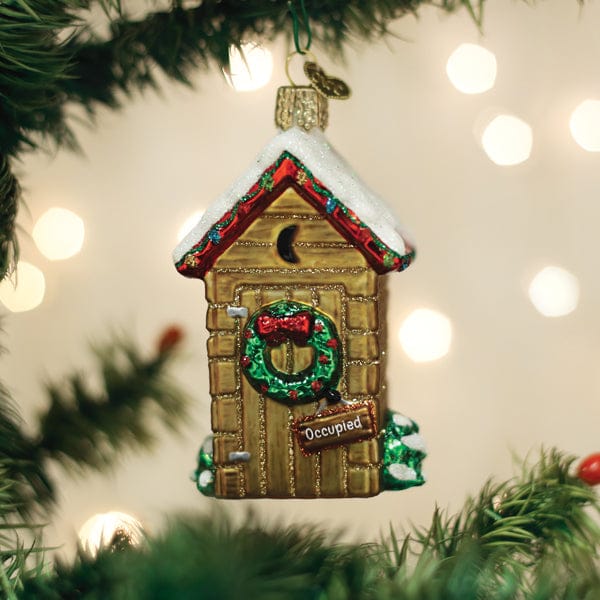 Old World Christmas Holiday Outhouse Ornament