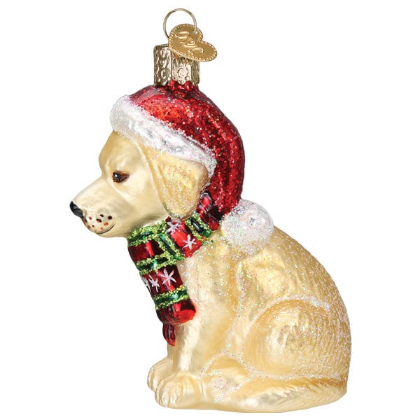 Old World Christmas Holiday Yellow Labrador Puppy Ornament