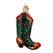 Old World Christmas Holly Berry Cowboy Boot