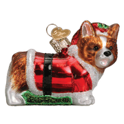 Old World Christmas Holly Hat Corgi Puppy Ornament