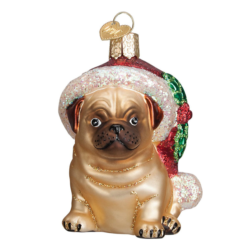 Old World Christmas Holly Hat Pug Ornament