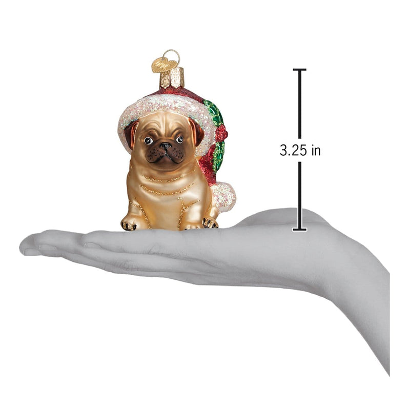 Old World Christmas Holly Hat Pug Ornament