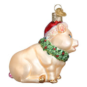 Old World Christmas Holly Pig Ornament