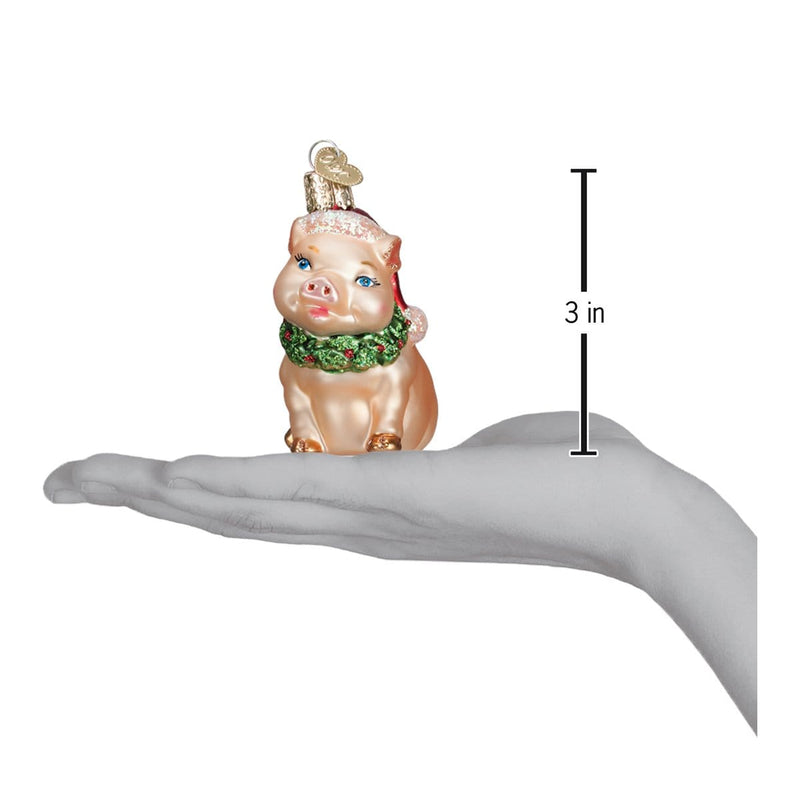 Old World Christmas Holly Pig Ornament