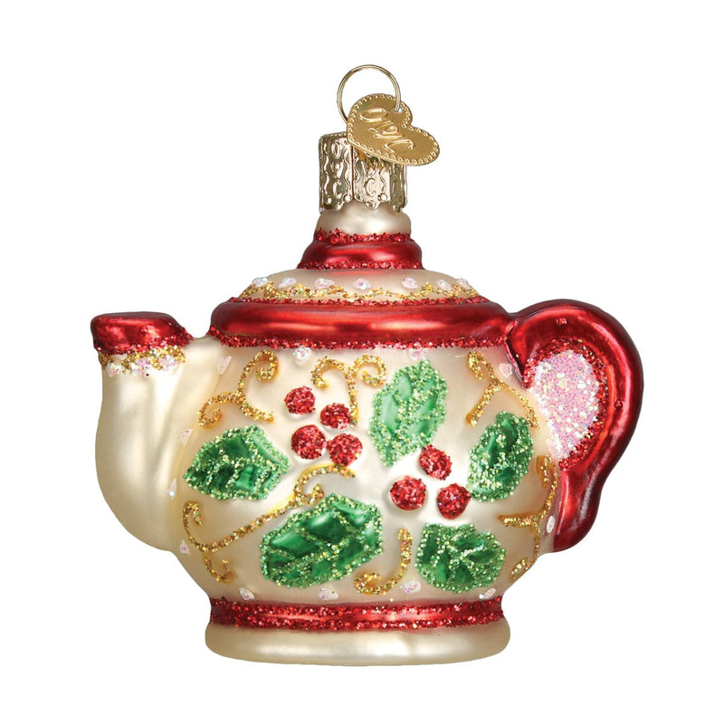 Old World Christmas Holly Teapot Ornament