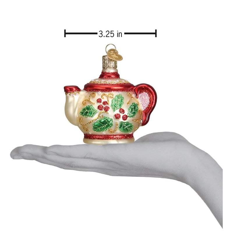 Old World Christmas Holly Teapot Ornament