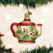 Old World Christmas Holly Teapot Ornament