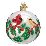 Old World Christmas Hollyberry Birds Round Ornament
