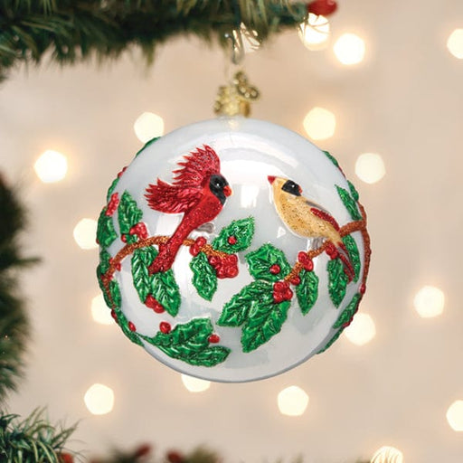 Old World Christmas Hollyberry Birds Round Ornament