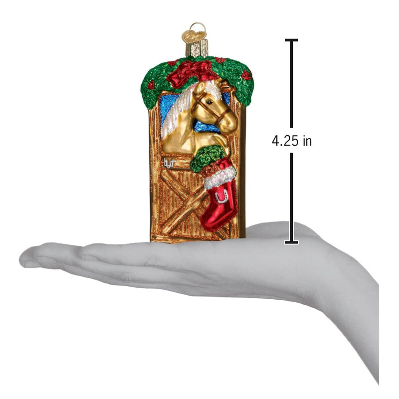 Old World Christmas Horse In Stall Ornament