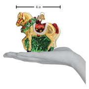 Old World Christmas Horse With Wreath Ornament