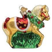 Old World Christmas Horse With Wreath Ornament