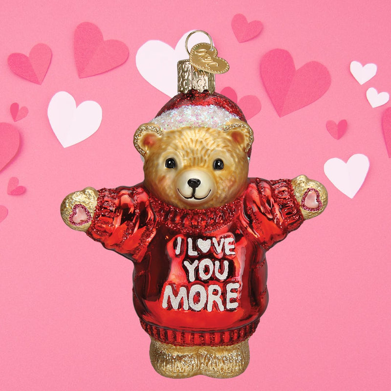 Old World Christmas I Love You More Bear Ornament