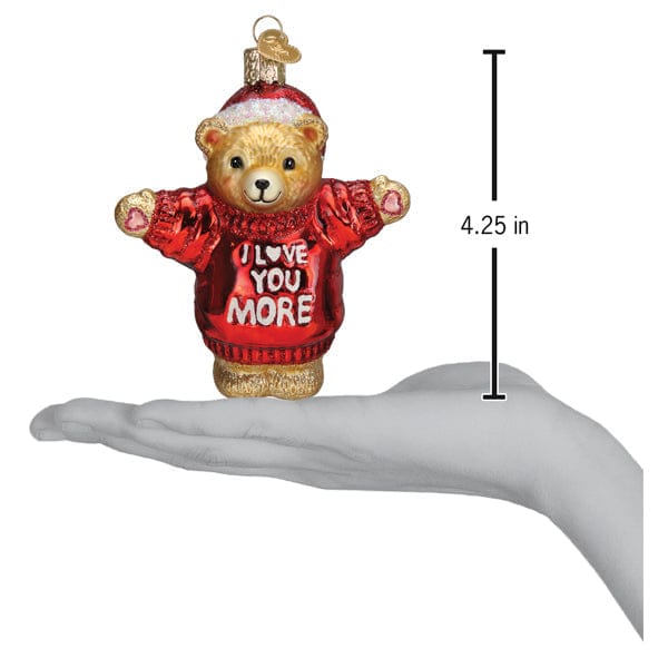 Old World Christmas I Love You More Bear Ornament