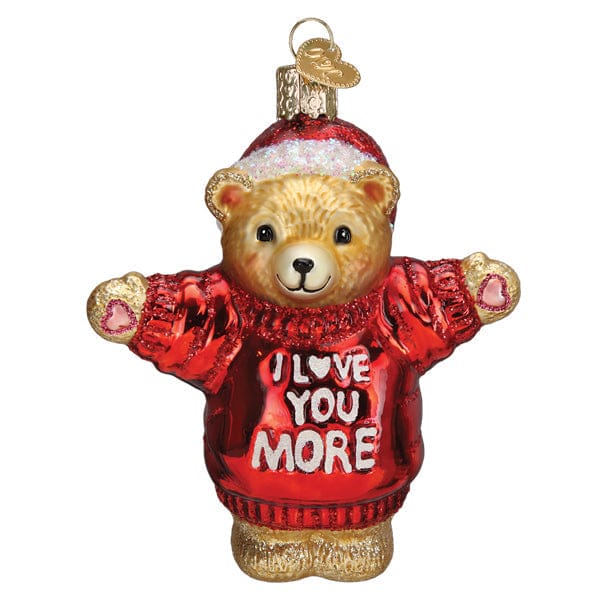 Old World Christmas I Love You More Bear Ornament