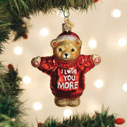 Old World Christmas I Love You More Bear Ornament