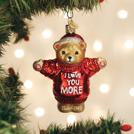 Old World Christmas I Love You More Bear Ornament