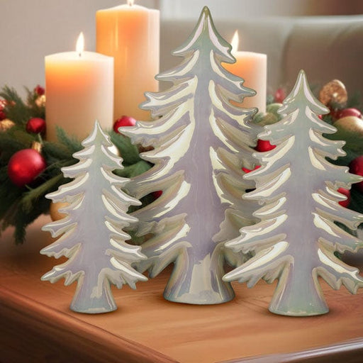 Old World Christmas Iridescent Ceramic Trees Set
