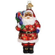 Old World Christmas Jolly African American Santa Ornament