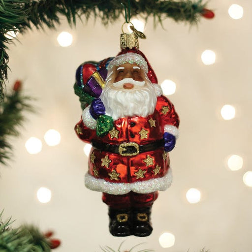Old World Christmas Jolly African American Santa Ornament