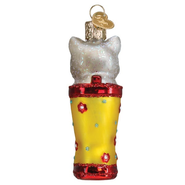 Old World Christmas Kitten In Rain Boot Ornament