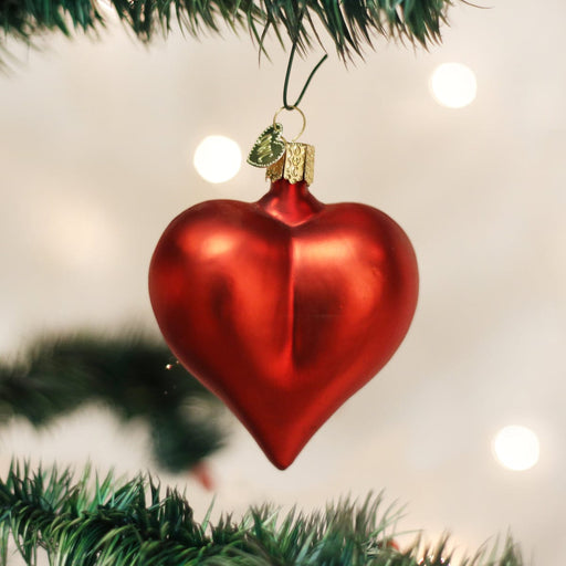Old World Christmas Large Matte Red Heart Ornament