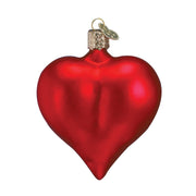 Old World Christmas Large Matte Red Heart Ornament