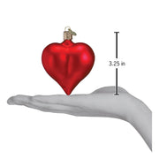 Old World Christmas Large Matte Red Heart Ornament